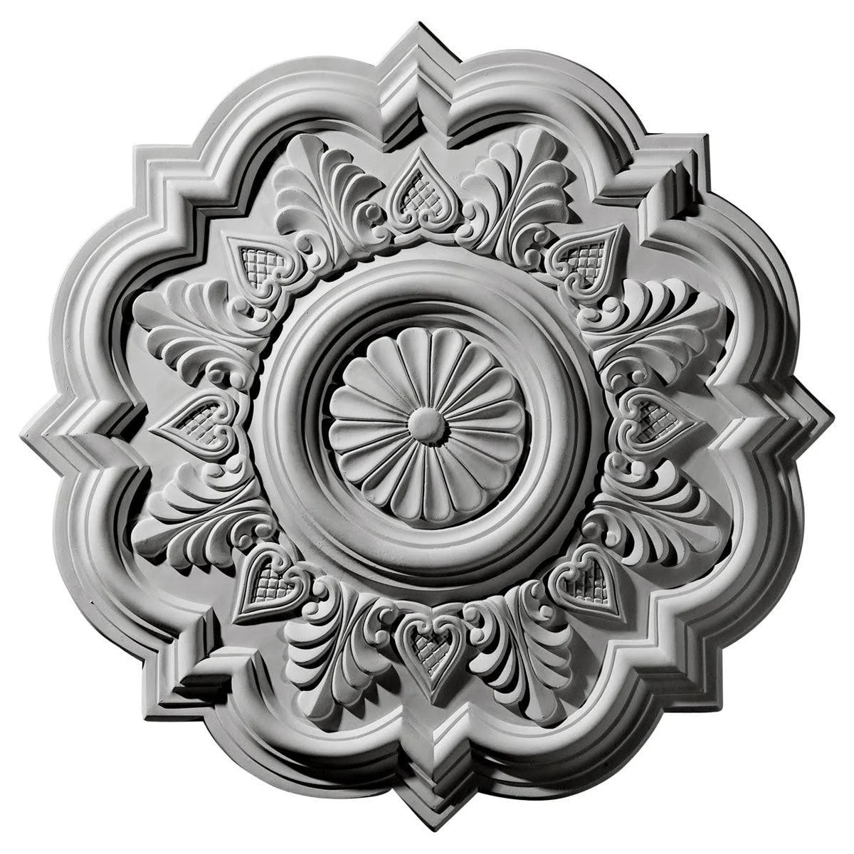 20 1/4 inch x 1 1/2 inch Hand-Painted Warm Silver Ceiling Medallion D9904