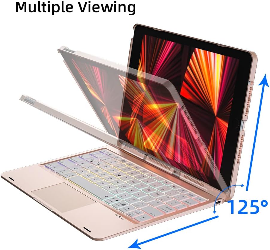 Keyboard Case for iPad Pro 12.9 inch with Trackpad, Detachable Bluetooth Keyboard Case V16488