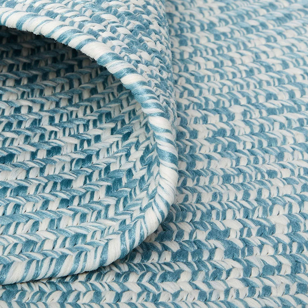 Federal Blue 9 ft Round Braided Rug G240
