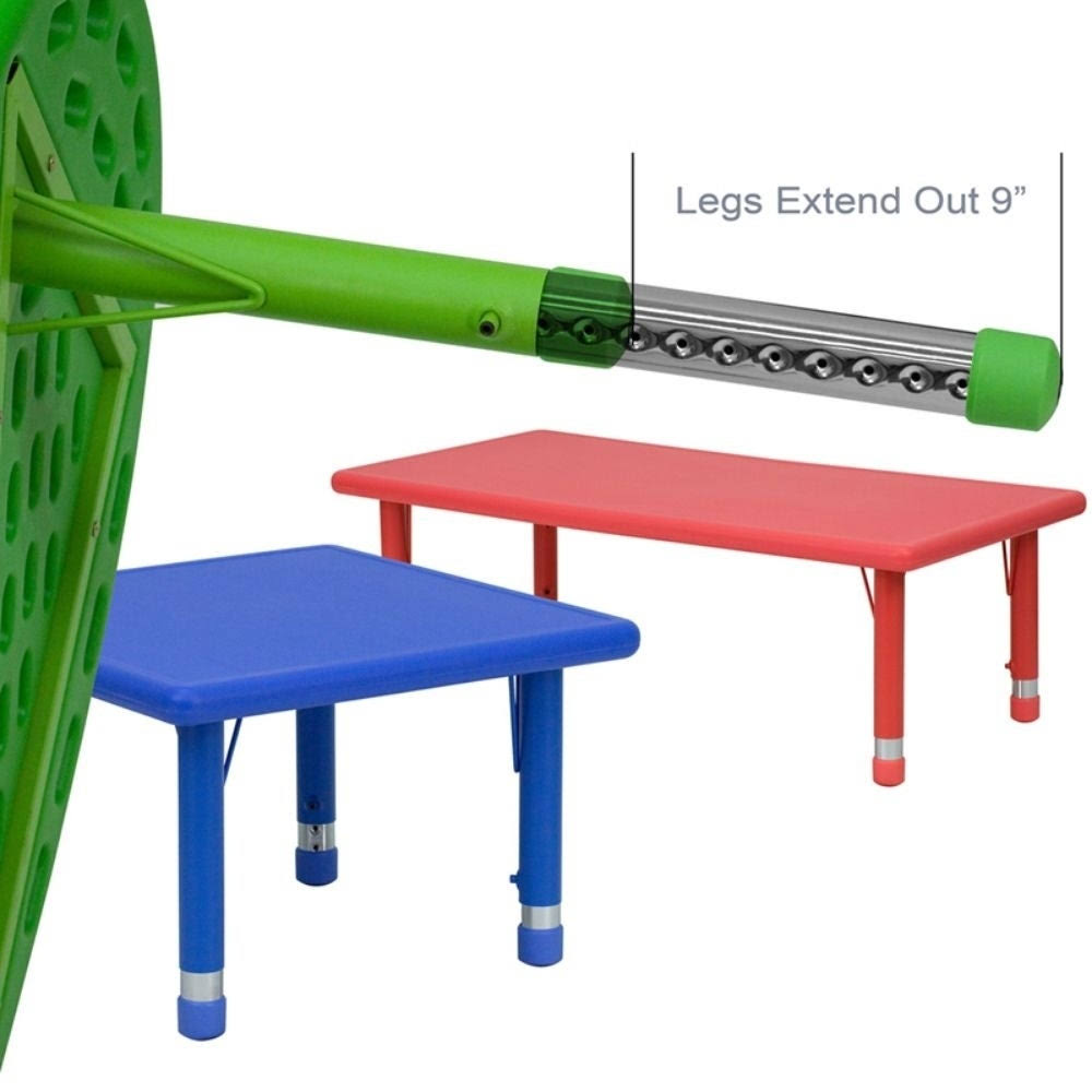 45'' Round Height Adjustable Blue Plastic Activity Table F155675