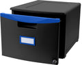 Blue & Black Single-Drawer Mobile Filing Cabinet P8795
