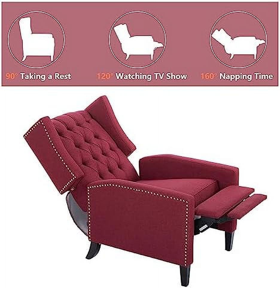 Grey Upholstered Wingback Recliner Chair G949