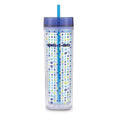 16 oz Double Wall Plastic Tumbler with Straw and Lid K94313