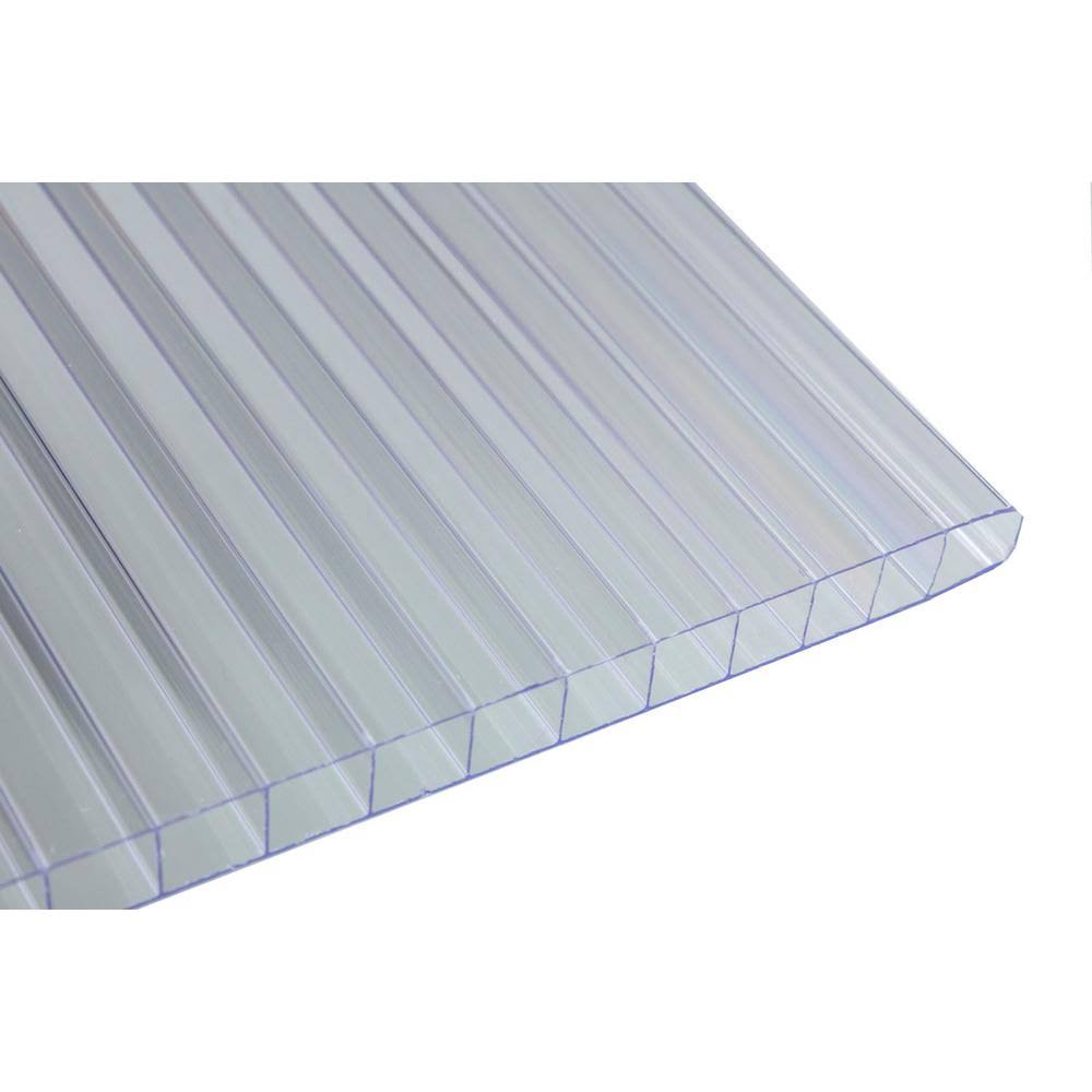 48 in. W x 96 in. L x 0.25 in. T Clear Twin Wall Polycarbonate Sheet U433920