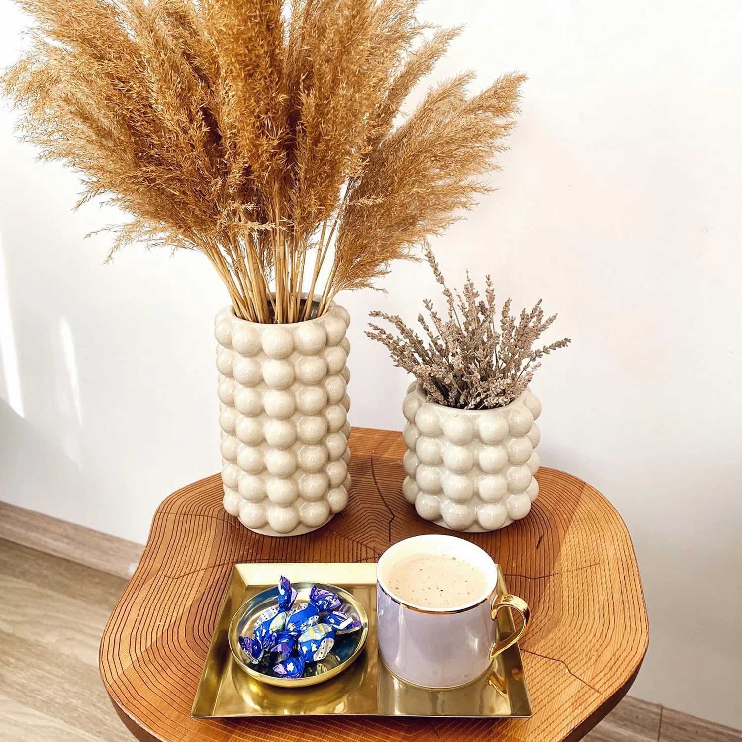 White Ceramic Vases, Set of 2 Y445687