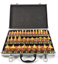 35 Router Bit Set Carbide Bits Kit Half Inch Shank Aluminum Case O93015