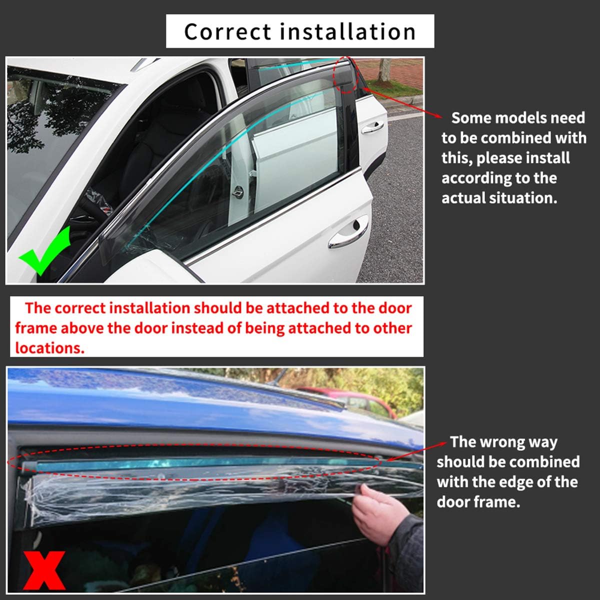 Smoke Tape-On Side Window Deflectors for A6L 2005-2011 Q59434