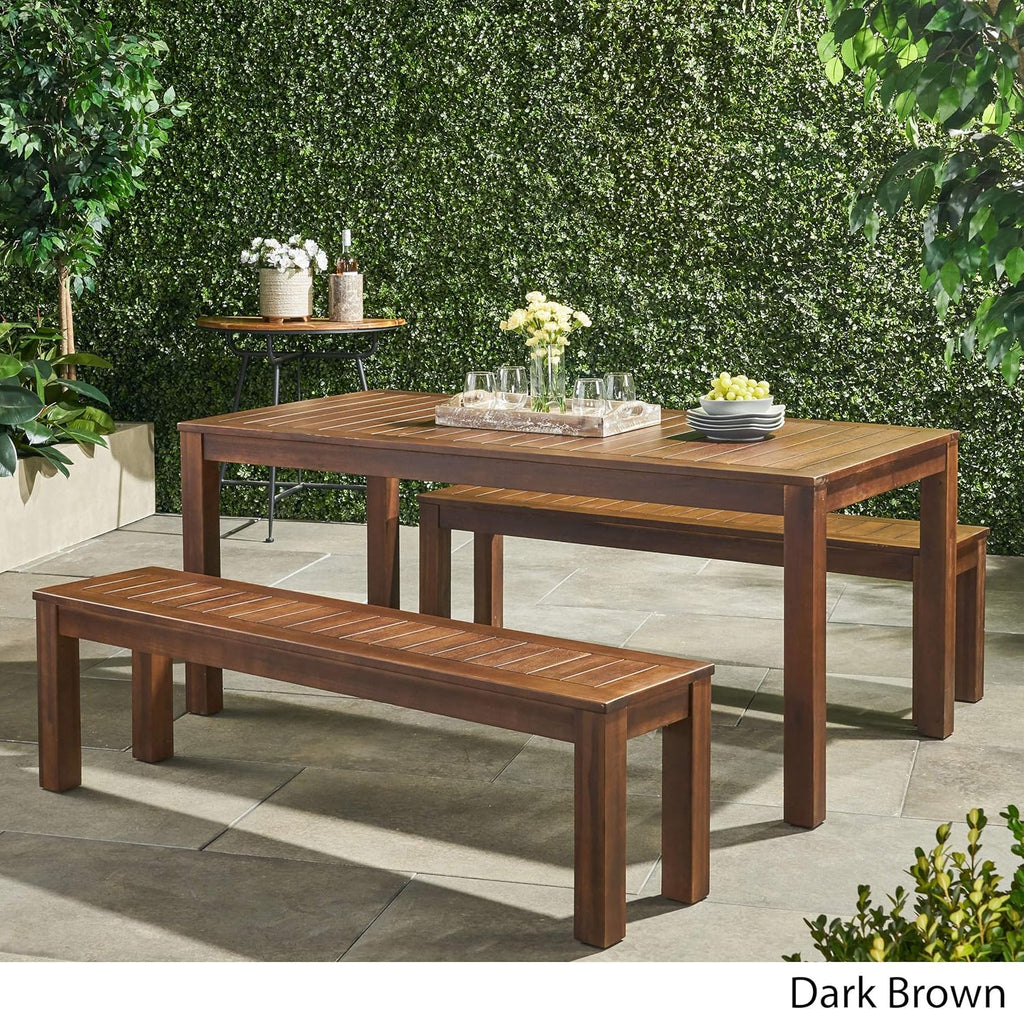 Dark Brown Acacia Wood Picnic Set Z228