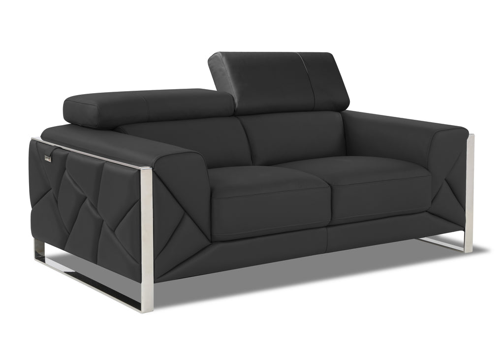 Italian Leather Loveseat with Hardwood Frame M868