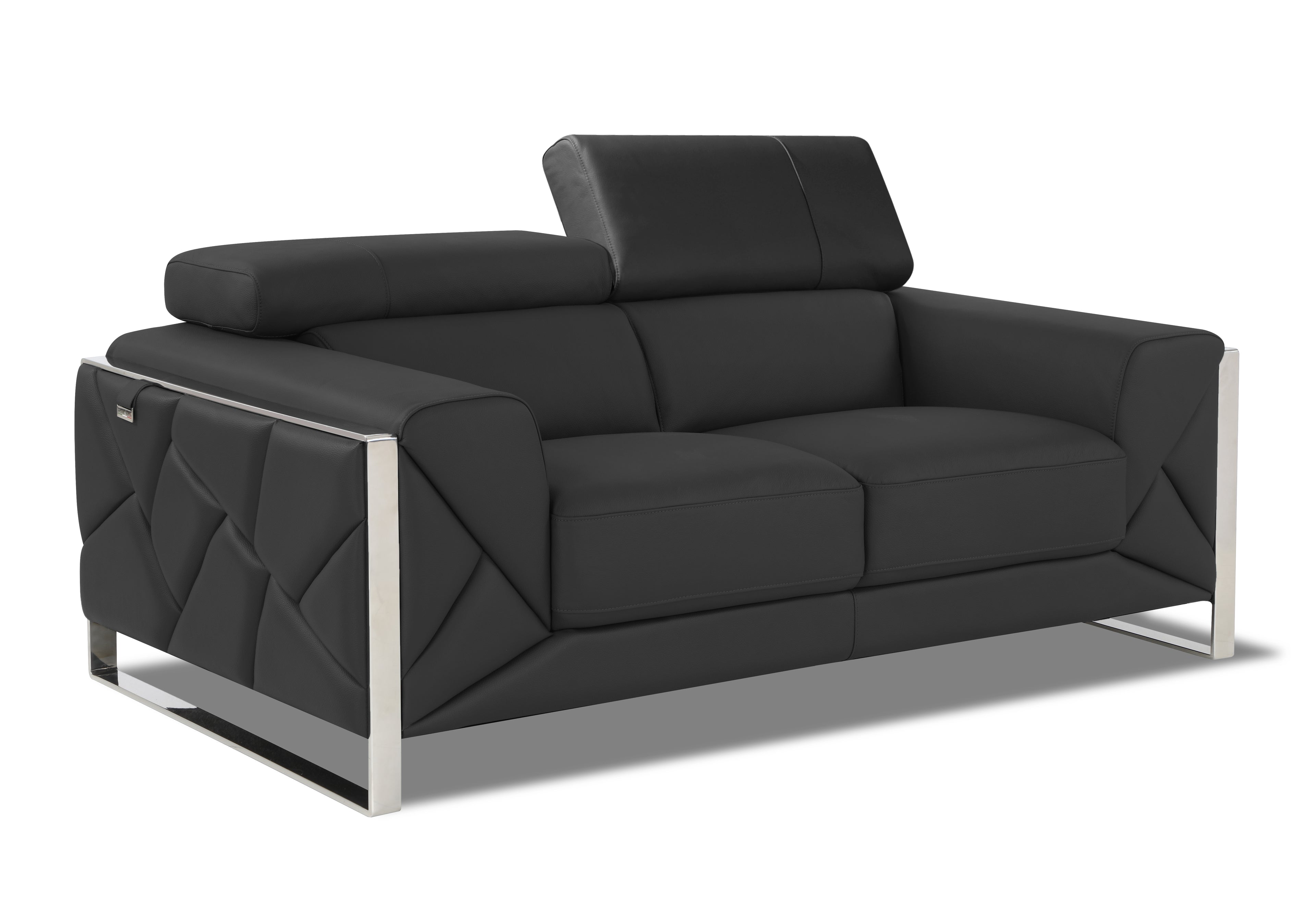 Italian Leather Loveseat with Hardwood Frame M868