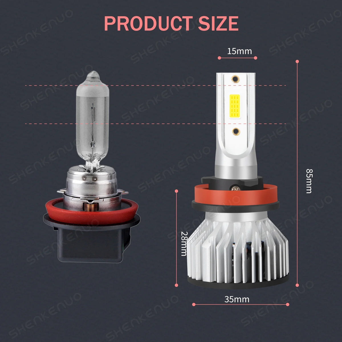 LED Headlight Bulbs Kit High Low Beam Fog Light F22407