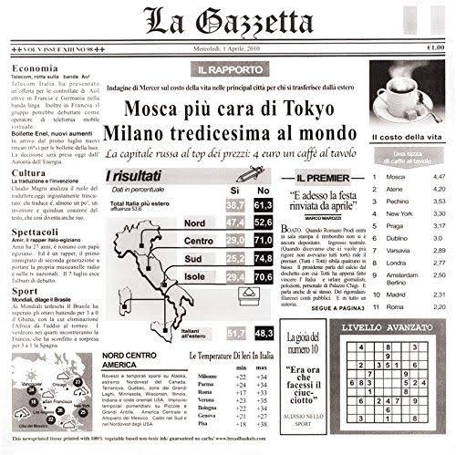 White 12x22 Italian Newsprint Liner - 1000/Case S1930