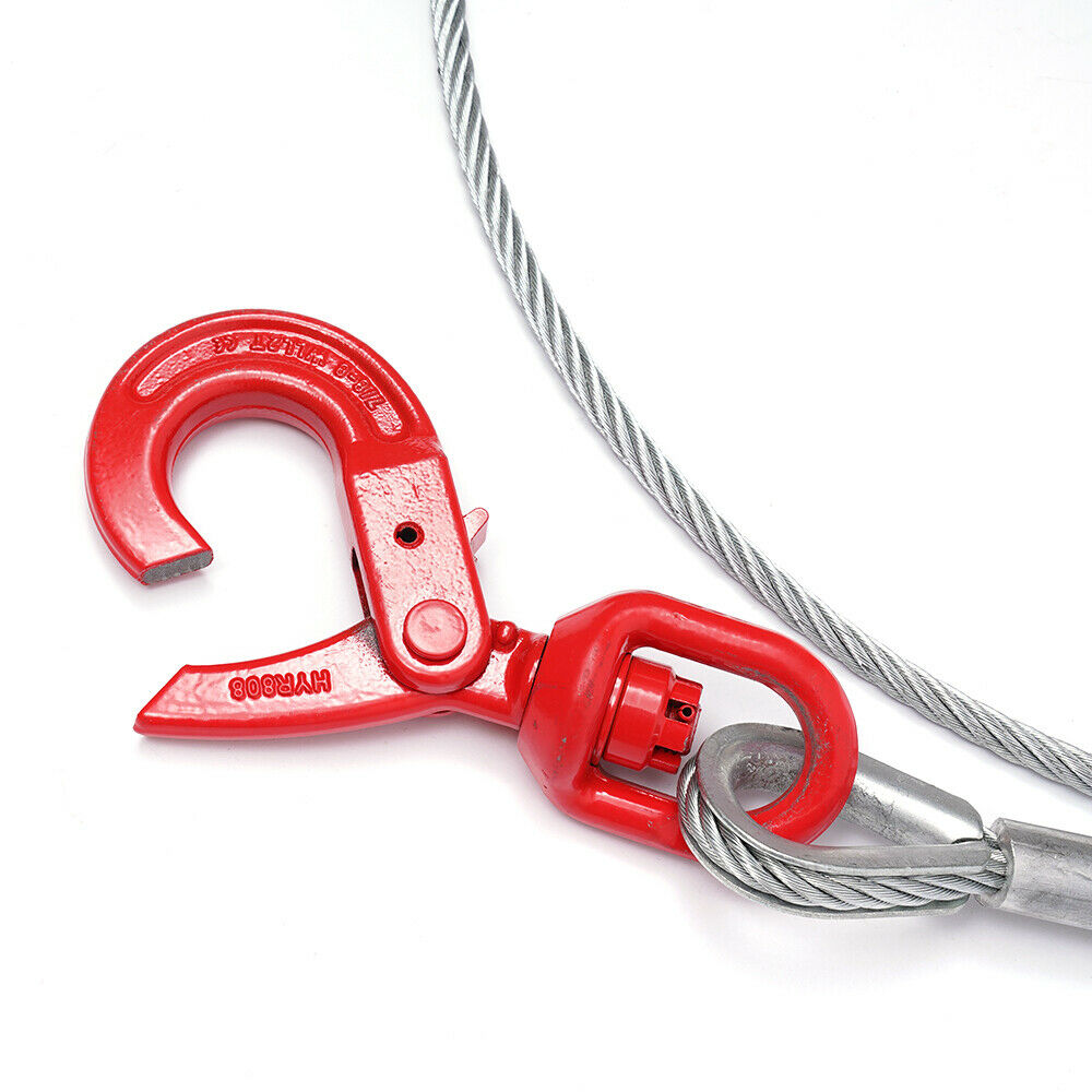3/8" x 100" Wire Rope Steel Winch Cable with Swivel Hook R893685