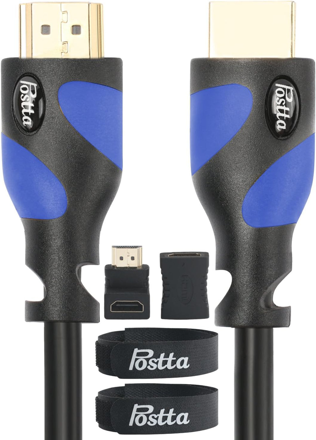 HDMI Cable 100 Feet with Built-in Signal Booster, 2 Piece Cable Ties, 2 Piece HDMI Adapters V66793
