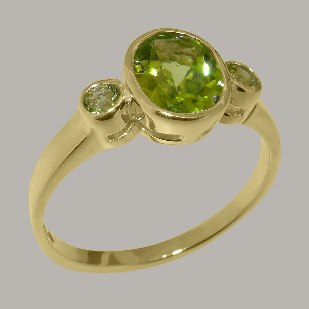14k Yellow Gold Peridot Womens Ring F685
