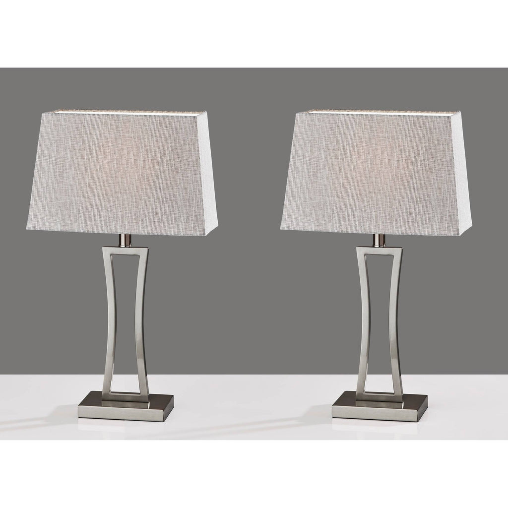 Brushed Steel Table Lamp, 2 Piece P542058