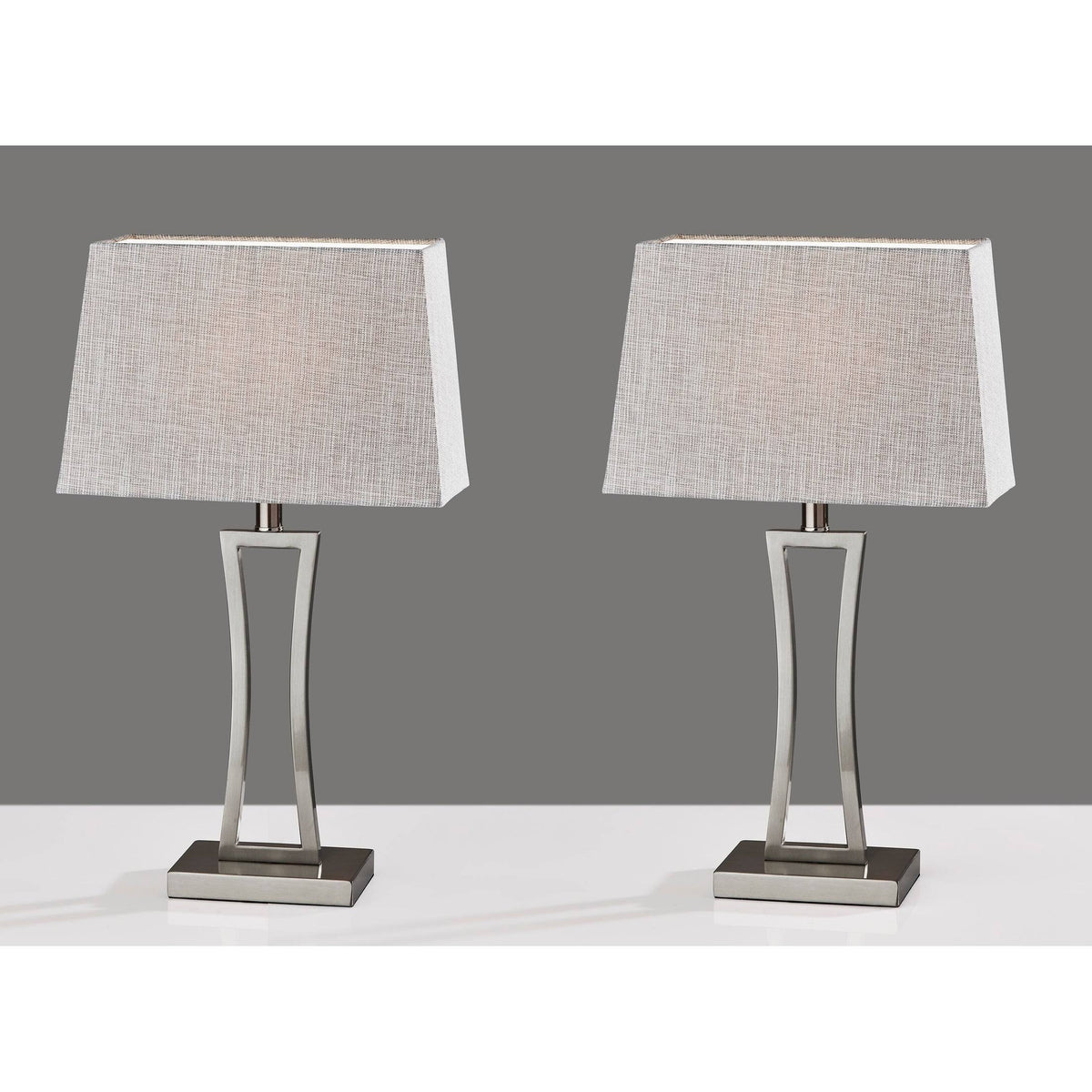 Brushed Steel Table Lamp, 2 Piece P542058