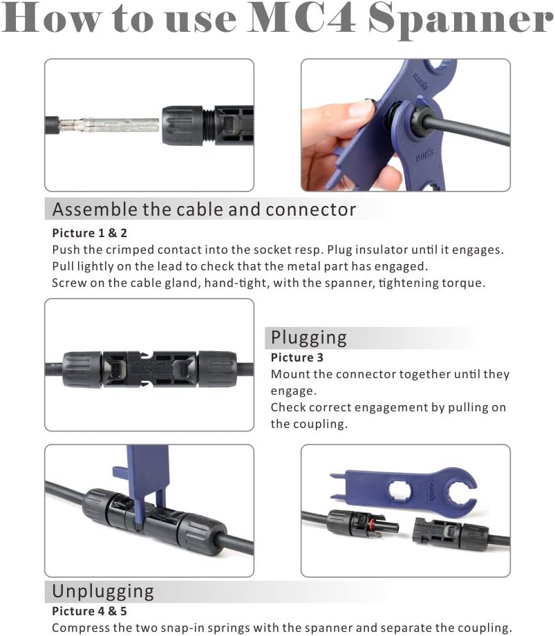 Solar Crimping Tool Kit with Wire Cutter, Wire Stripper and Solar Connector Spanners Pack of 2 O9431