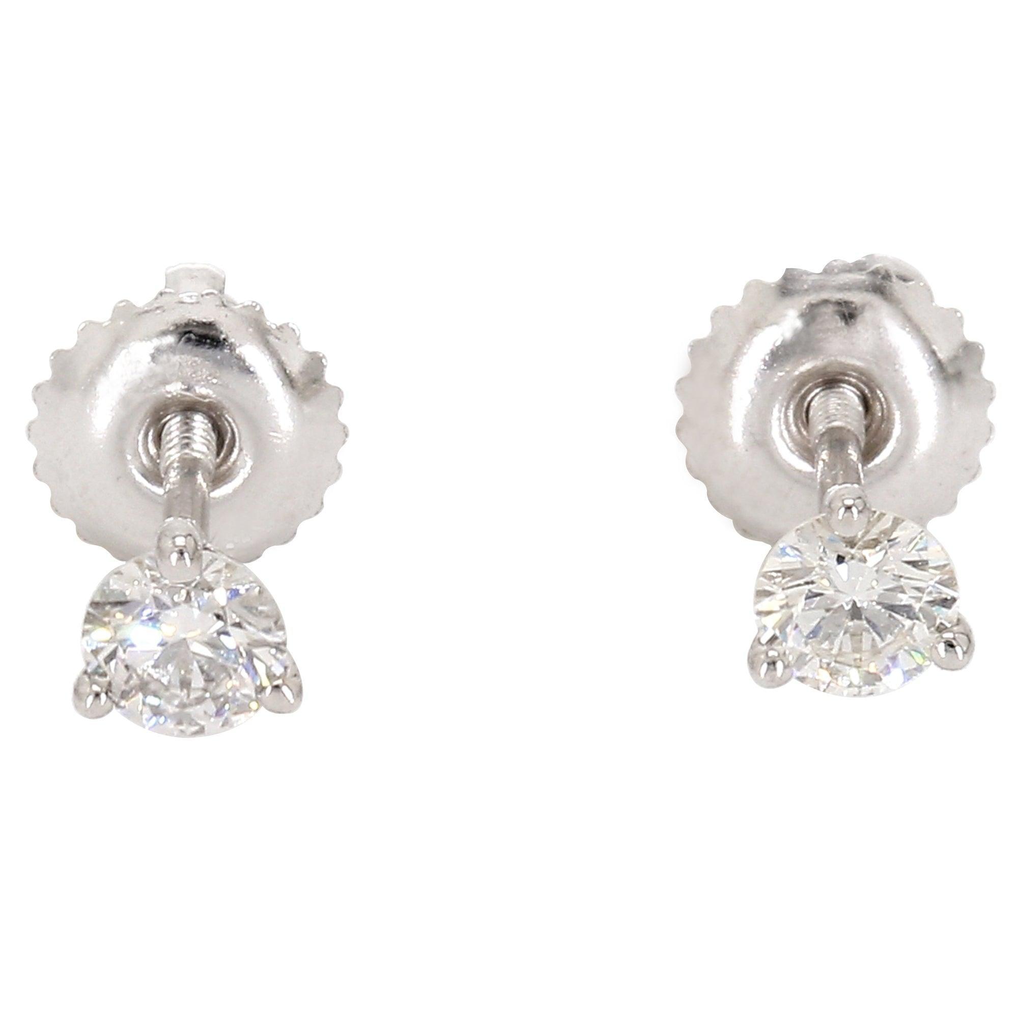 1/2 Ctw Lab-Grown Diamond Stud Earrings 14k White Gold Q39207