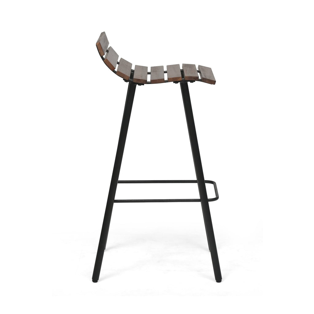 Set of 2 Wooden Barstool Dark Brown B34247
