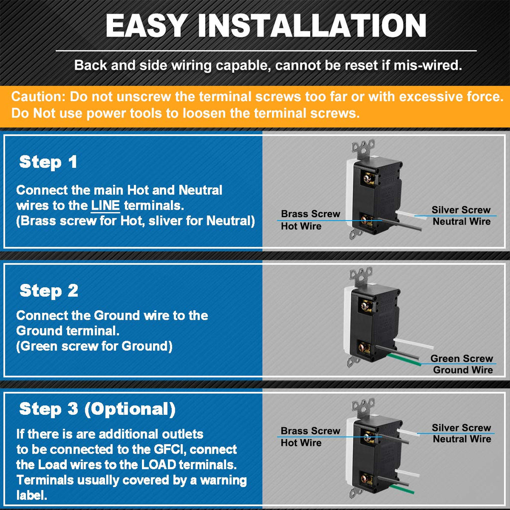(10 Pack) 15 Amp Tamper-Resistant GFCI Receptacle Outlet with LED Indicator D69996