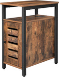 Rustic Brown Side Table with Storage Shelf I3907
