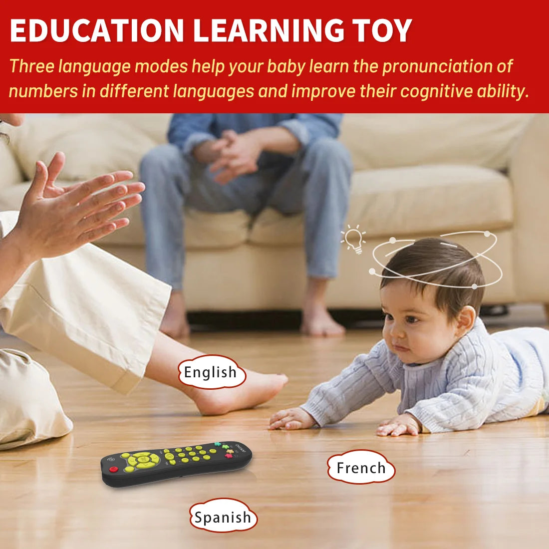 Black Musical Baby Remote Control Toy with Light Sound C285