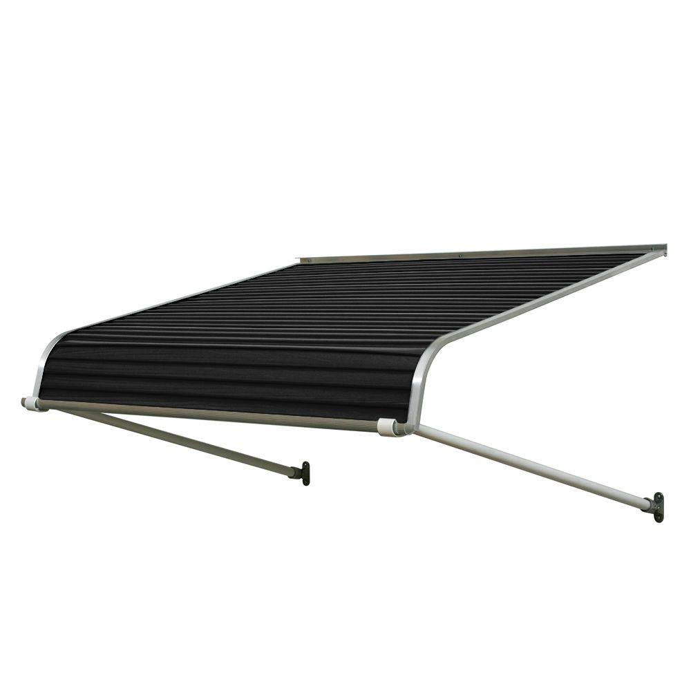 72-in Wide x 36-in Projection Black Solid Fixed Door Awning F8951