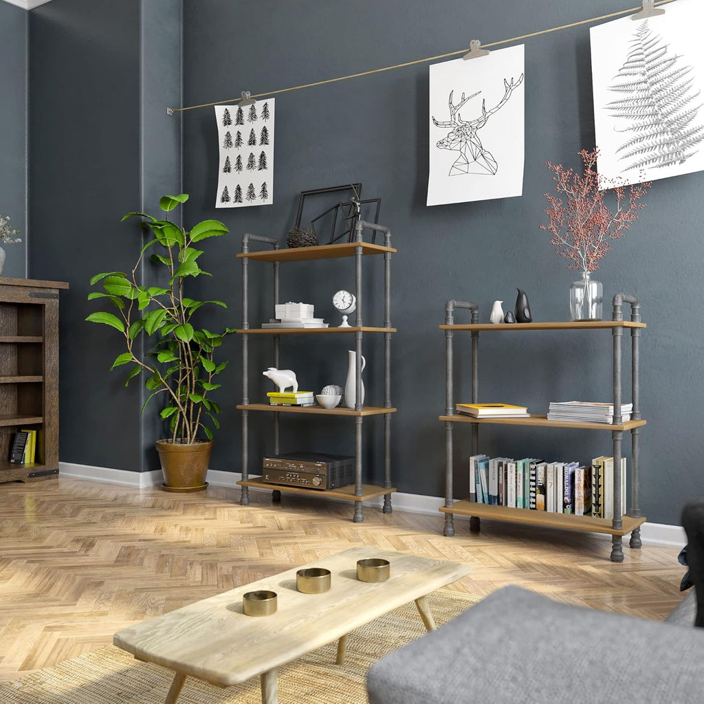 Natural 4-Tier Solid Pine Open Wood Bookcase D83359