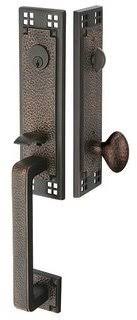 Rustic Lever Oil Rubbed Bronze Entry Handleset P2155