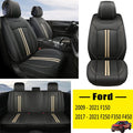 Black+Red Faux Leather Front Seat Covers S71307