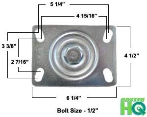 8 x 3 Heavy Duty Rigid Caster with Red Ductile Steel Wheel C379