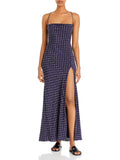 Printed Slit Leg Maxi Dress B5957
