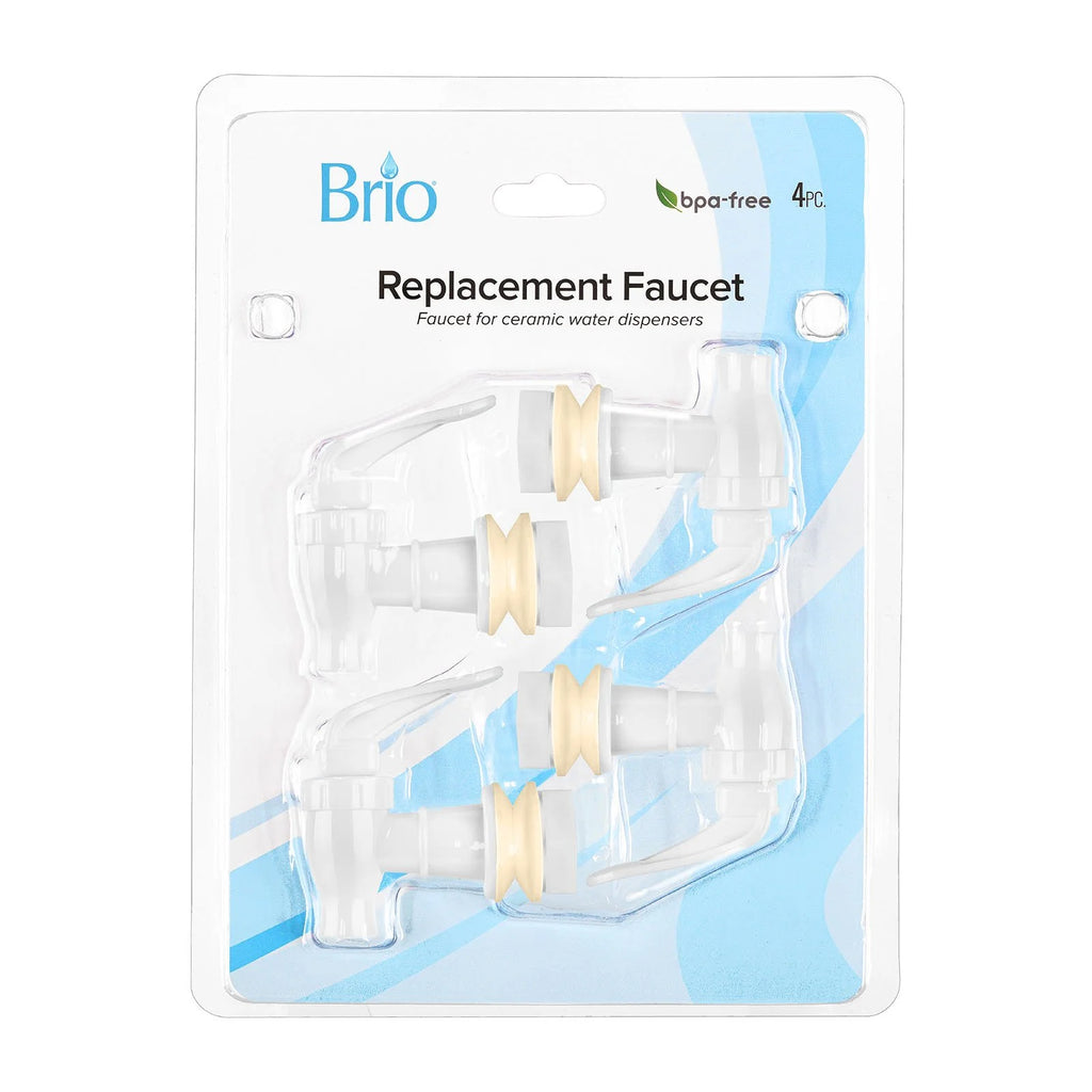 White B.P.A.-Free Water Dispenser Replacement Valve 4 Pack P59598