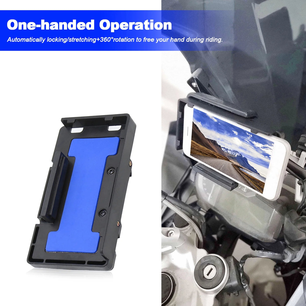 Wireless Motorcycle Cellphone Mount with Car Charger M4132
