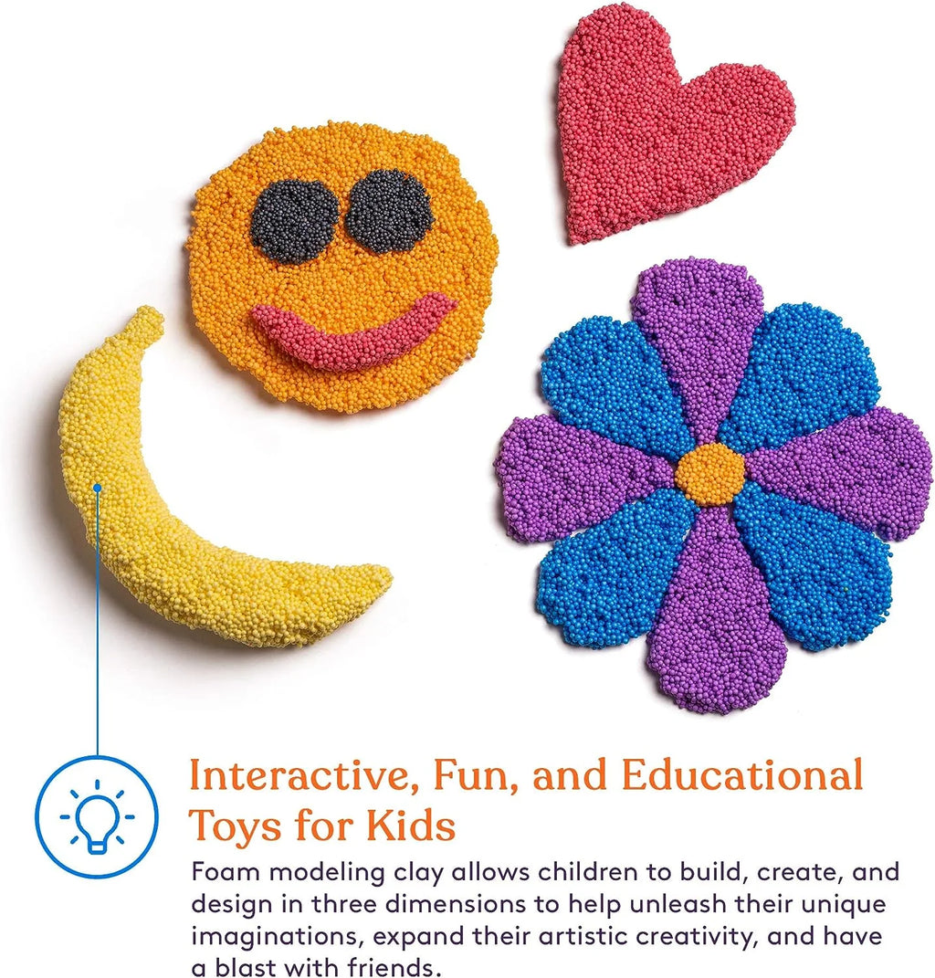 Fun Foam Modeling Foam Beads Play Kit, 12 Blocks Educational Clay for Arts Crafts Kindergarten Toys N76786