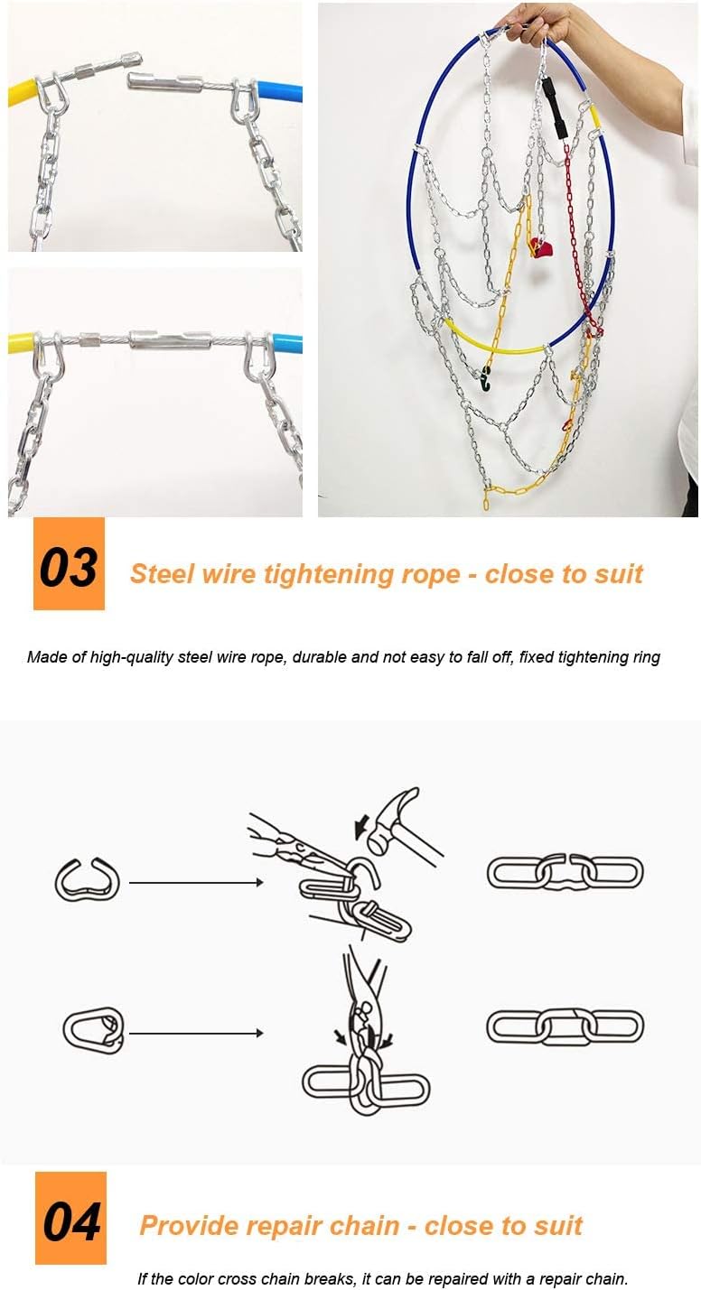 Alloy Snow Chain Tire Chain Set of 2 F880503