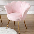 Light Pink Velvet Accent Barrel Chair O56000