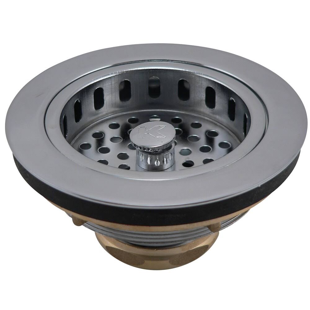 Chrome Double Strainer Kitchen Kit with Commercial Style Faucet U3480